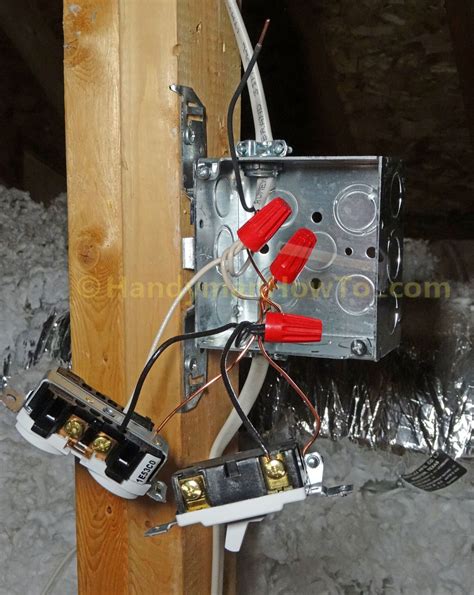 can you have junction boxes in the attic|attic light with outlet.